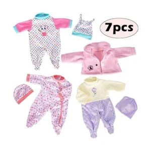 ebuddy 7 piezas de ropa de muñeca con sombrero y abrigo_4