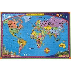 eeBoo Rompecabezas de 100 piezas de mapa mundial_1