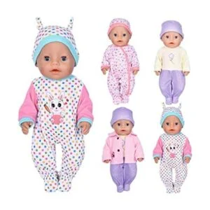 ebuddy 7 piezas de ropa de muñeca con sombrero y abrigo_1