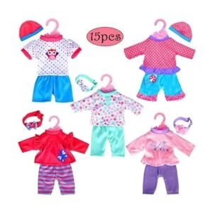 ebuddy 7sets muñeca Playtime trajes ropa sombrero diadema_2