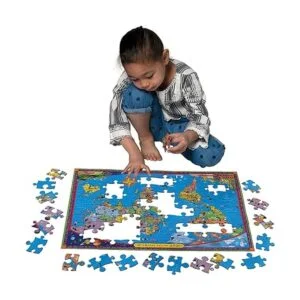 eeBoo Rompecabezas de 100 piezas de mapa mundial_4