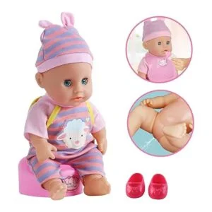 deAO Juego de muñecas de bebé de 12 pulgadas con cuna_3