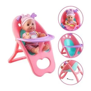 deAO Juego de muñecas de bebé con cuna para silla alta_2