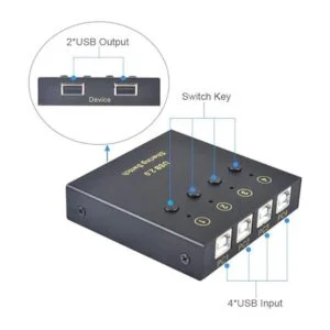 eKL Interruptor USB 4 computadoras 2 dispositivos USB_3