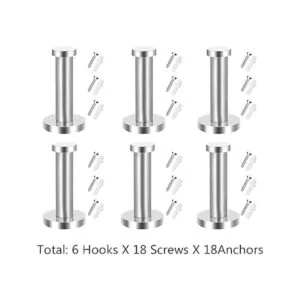 eBoot 6 ganchos de toalla de acero inoxidable para pared_2