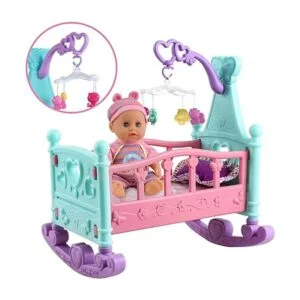 deAO Juego de muñecas de bebé de 12 pulgadas con cuna_2