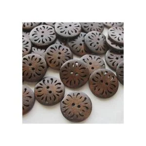 chenkou Craft Pierced Flower Madera Botones 30 mm costura_3
