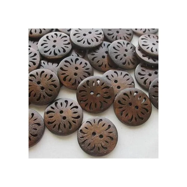chenkou Craft Pierced Flower Madera Botones 30 mm costura_3