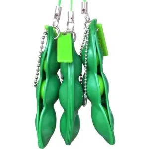 de 3 llaveros Edamame Fidget Toys SqueezeaBean Puchi_2