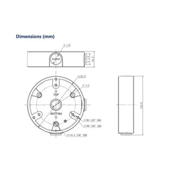 Caja de conexiones impermeable PFA137 soporte para Dahua_3