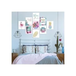 de 9 figuras de flamenco habitación de adolescentes