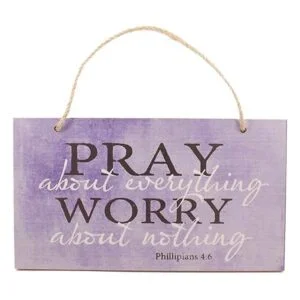 bouti1583 Pray About Everything Letrero de madera_2