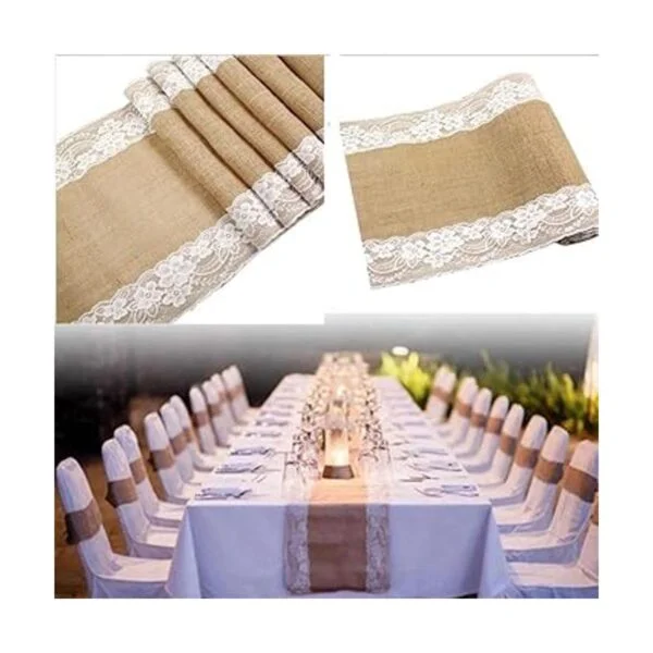 awtlife Burlap Camino de mesa para boda nupcial ducha Baby