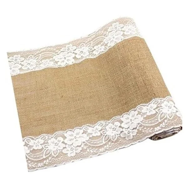 awtlife Burlap Camino de mesa para boda nupcial ducha Baby