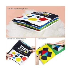 beiens Juguetes de libros para bebés libros en blanco y_6