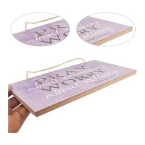 bouti1583 Pray About Everything Letrero de madera_4