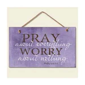 bouti1583 Pray About Everything Letrero de madera_1