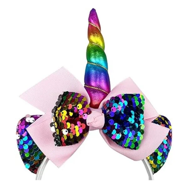 boqopod Diadema de unicornio de lentejuelas para