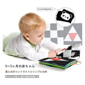 beiens Juguetes de libros para bebés libros en blanco y_2