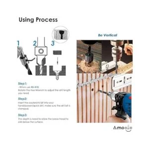 amoolo Juego de brocas avellanadas 7 piezas brocas para_5