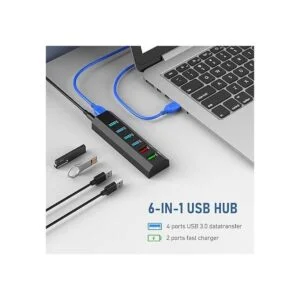 aiibe 6 puertos USB 3.0 Hub Cargador de teléfono_2