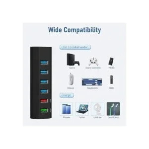 aiibe 6 puertos USB 3.0 Hub Cargador de teléfono_3