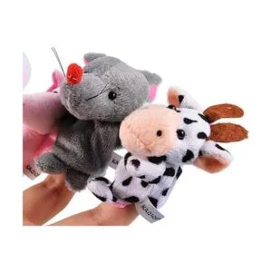 acekid suave felpa Animal Finger Puppets Set terciopelo_4