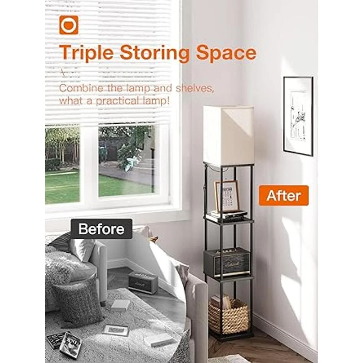 addlon Lámpara de pie LED moderna con bombilla LED de 3_3