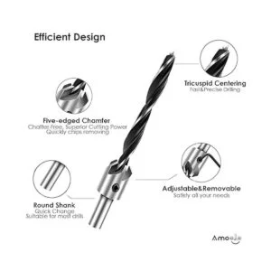 amoolo Juego de brocas avellanadas 7 piezas brocas para_2