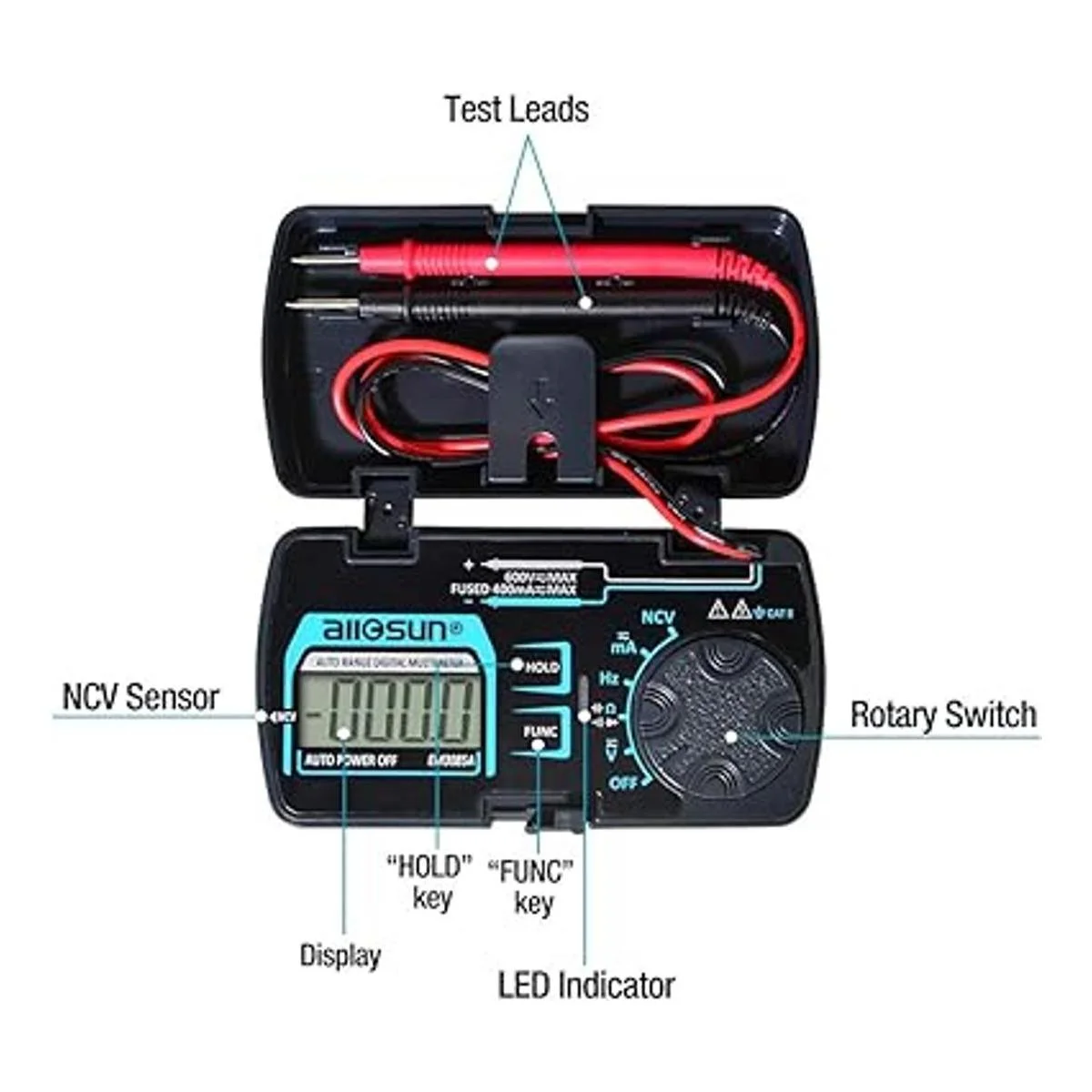 allsun em3085a Multímetro digital de bolsillo de 3 34_2