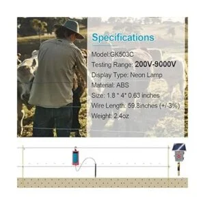 allsun LED Valla Tester eléctrico Voltaje Tester Max 9000 V