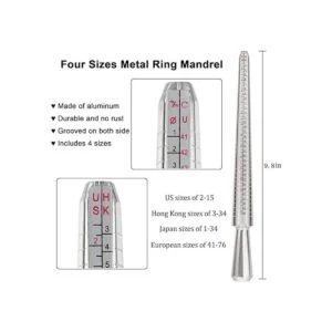 accmor medidor de aros. incluye juego de aros de metal en