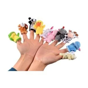 acekid suave felpa Animal Finger Puppets Set terciopelo_3