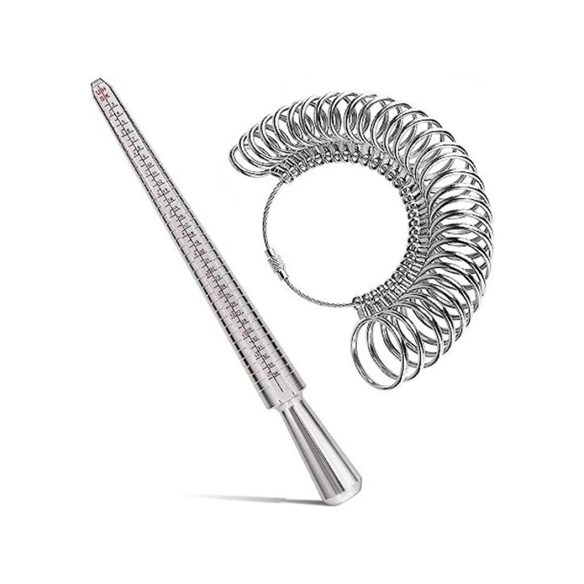 accmor medidor de aros. incluye juego de aros de metal en