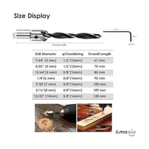 amoolo Juego de brocas avellanadas 7 piezas brocas para_4