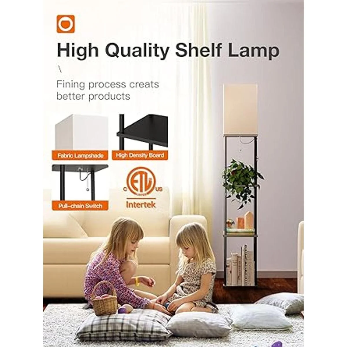 addlon Lámpara de pie LED moderna con bombilla LED de 3_4