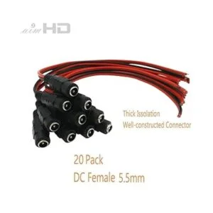 aimhd 20 Pack Female power Pigtail DC 5.5 mm x 2.1 mm_3