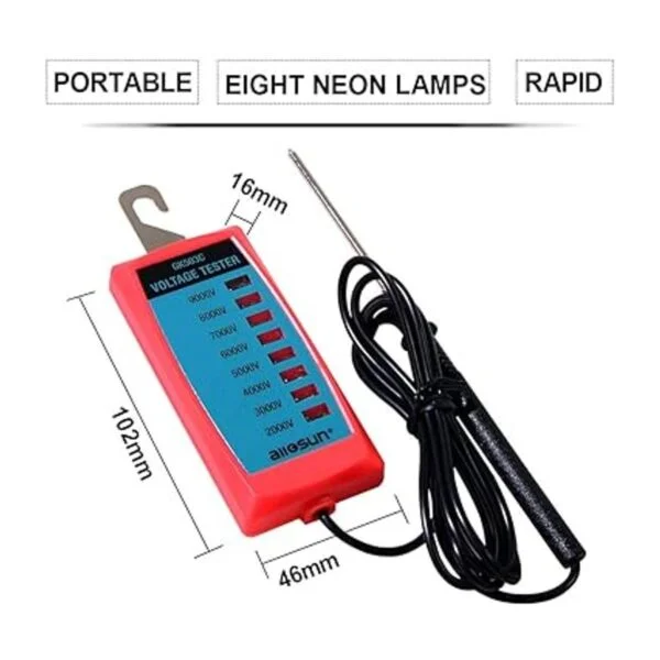allsun LED Valla Tester eléctrico Voltaje Tester Max 9000 V