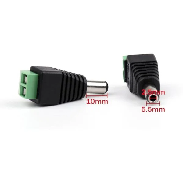 areyourshop 10 pcs 5.5 mm x 2.5 mm Cámara CCTV DC Power_3