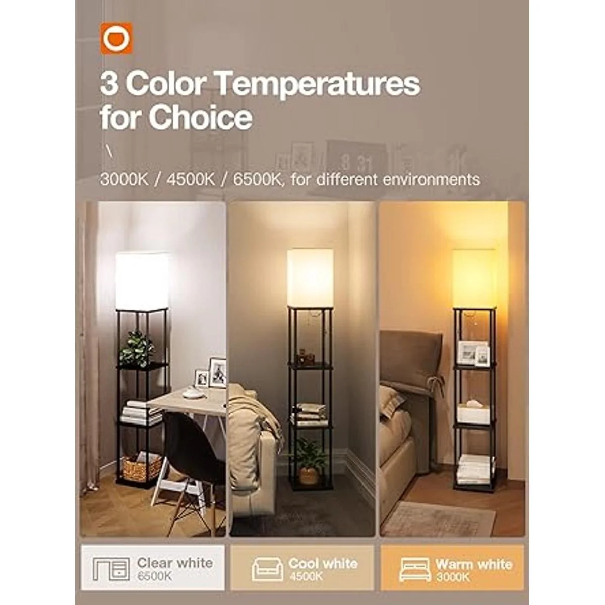 addlon Lámpara de pie LED moderna con bombilla LED de 3_2