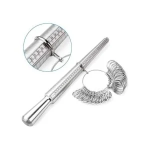 accmor medidor de aros. incluye juego de aros de metal en