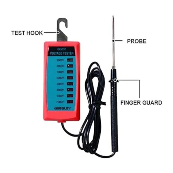 allsun LED Valla Tester eléctrico Voltaje Tester Max 9000 V