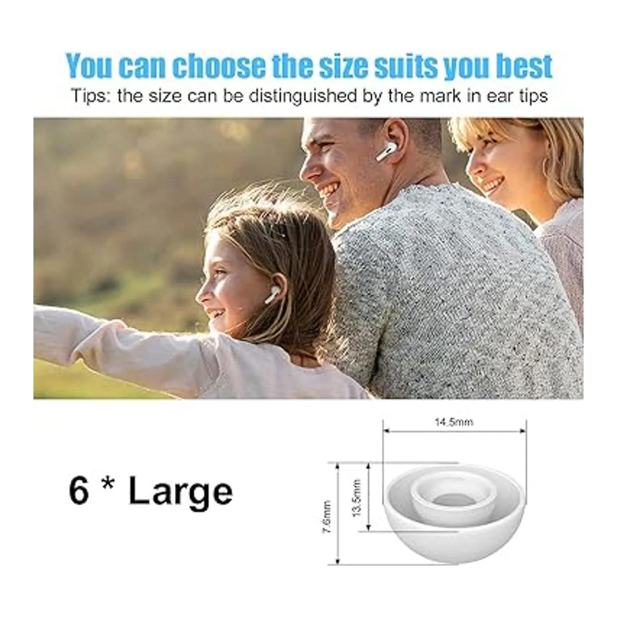 3 pares Puntas de repuesto para Airpods Pro y Airpods_6