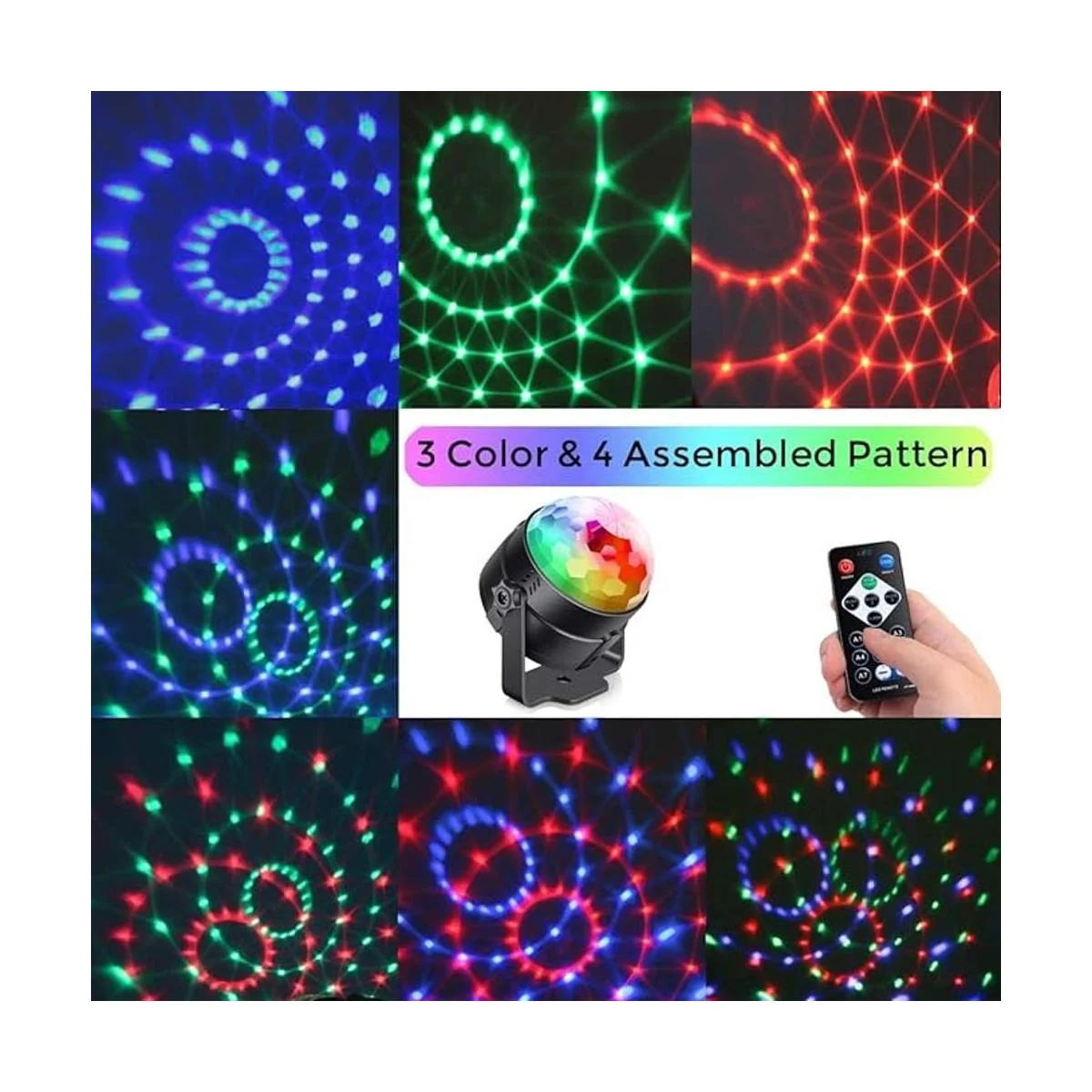 4 unidades Luces de fiesta activadas con control remoto_5