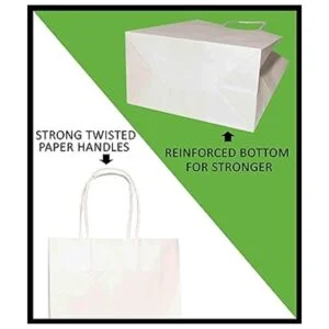 50 bolsas 8 x 4.5 x 10.5 bolsas de regalo de papel kraft