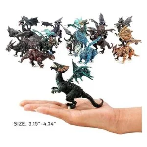 12 unidades Deluxe figuras de dragón 3D realista_3