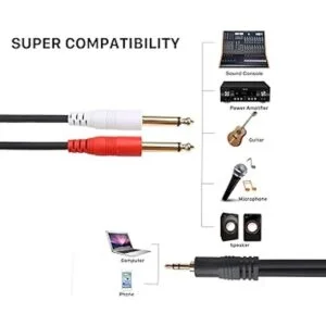 50 Feet Devinal 18 inch Male Stereo to Dual 14 Mono_2