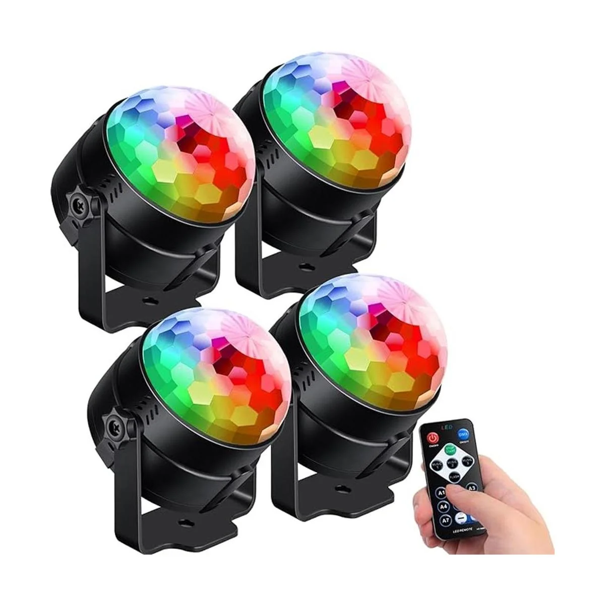 4 unidades Luces de fiesta activadas con control remoto_1