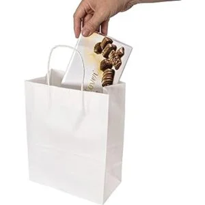 50 bolsas 8 x 4.5 x 10.5 bolsas de regalo de papel kraft