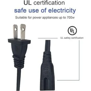 UL Listed NAHAO 2 Prong 6ft Polarized AC Cable de_2